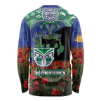 Personalised NZ Warriors Rugby ANZAC Day Long Sleeve Shirt Last Post Poppy We Will Remember Them
