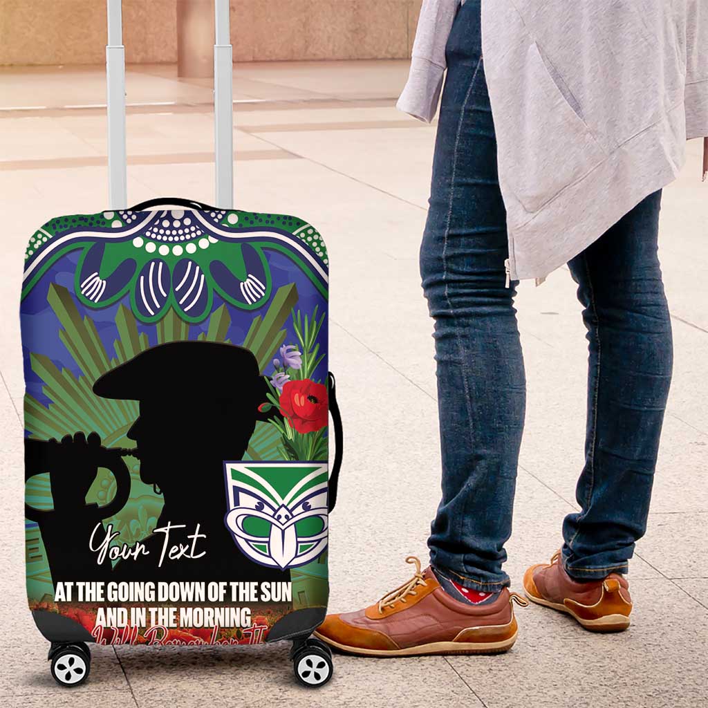 Personalised NZ Warriors Rugby ANZAC Day Luggage Cover Last Post Poppy We Will Remember Them