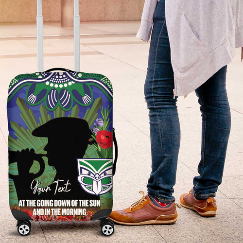 Personalised NZ Warriors Rugby ANZAC Day Luggage Cover Last Post Poppy We Will Remember Them
