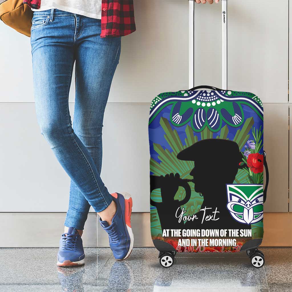 Personalised NZ Warriors Rugby ANZAC Day Luggage Cover Last Post Poppy We Will Remember Them