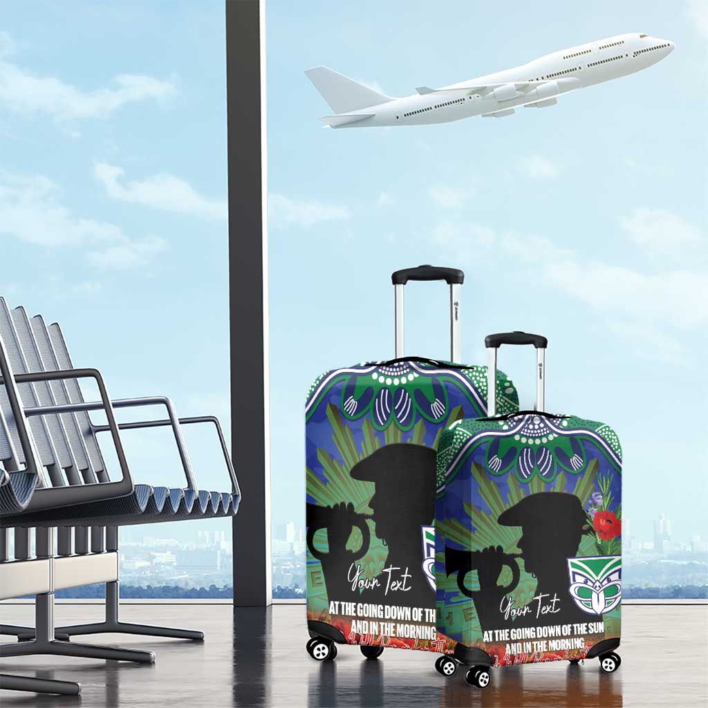 Personalised NZ Warriors Rugby ANZAC Day Luggage Cover Last Post Poppy We Will Remember Them