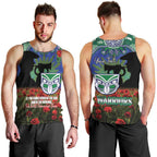 Personalised NZ Warriors Rugby ANZAC Day Men Tank Top Last Post Poppy We Will Remember Them