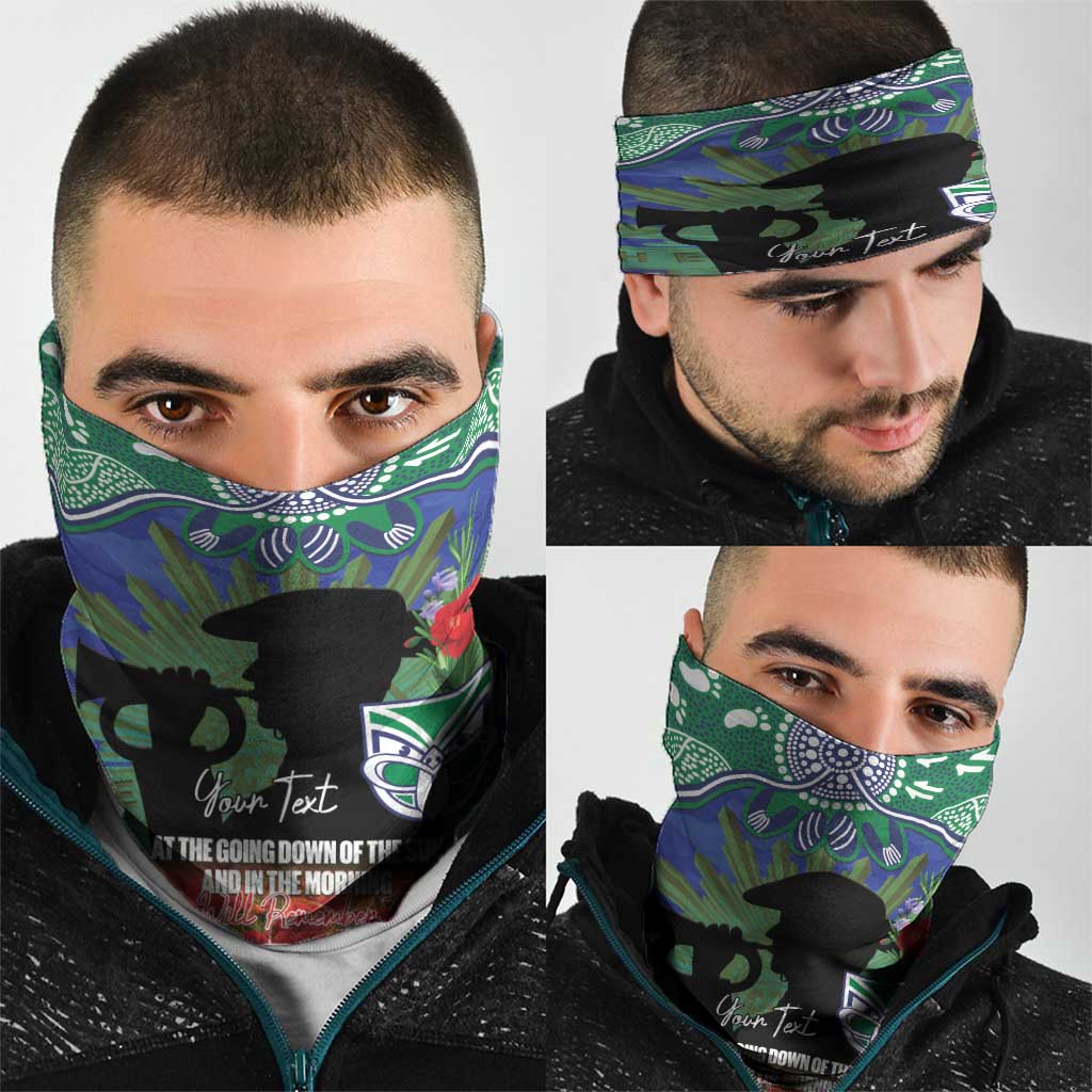 Personalised NZ Warriors Rugby ANZAC Day Neck Gaiter Last Post Poppy We Will Remember Them