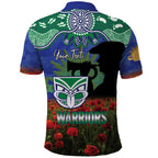 Personalised NZ Warriors Rugby ANZAC Day Polo Shirt Last Post Poppy We Will Remember Them