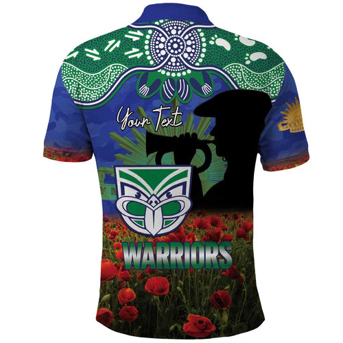 Personalised NZ Warriors Rugby ANZAC Day Polo Shirt Last Post Poppy We Will Remember Them