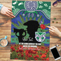 Personalised NZ Warriors Rugby ANZAC Day Puzzle Last Post Poppy We Will Remember Them