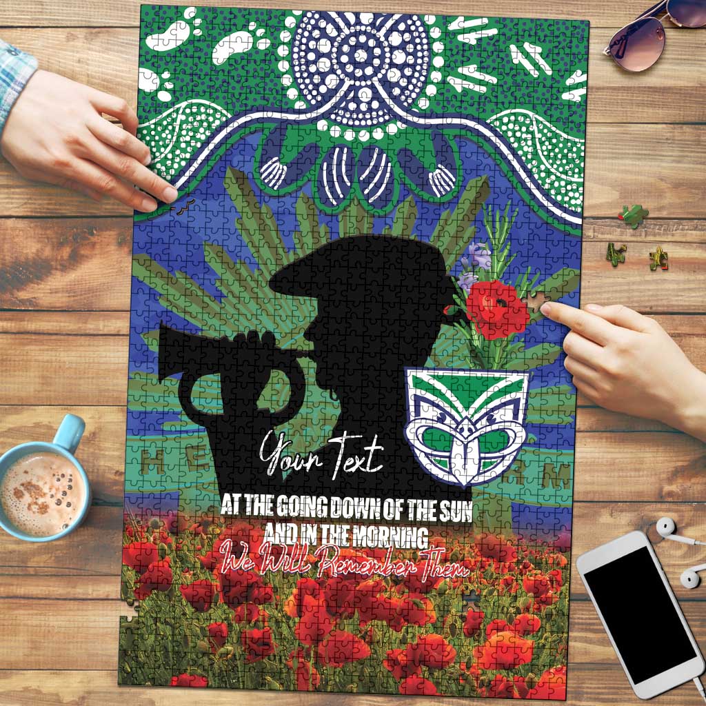 Personalised NZ Warriors Rugby ANZAC Day Puzzle Last Post Poppy We Will Remember Them