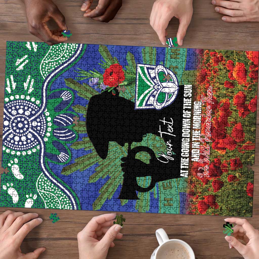 Personalised NZ Warriors Rugby ANZAC Day Puzzle Last Post Poppy We Will Remember Them