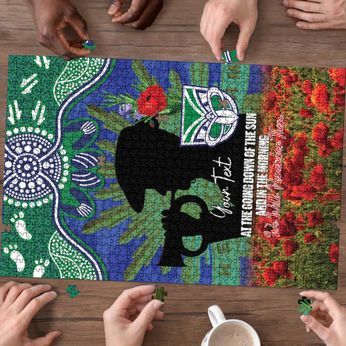 Personalised NZ Warriors Rugby ANZAC Day Puzzle Last Post Poppy We Will Remember Them