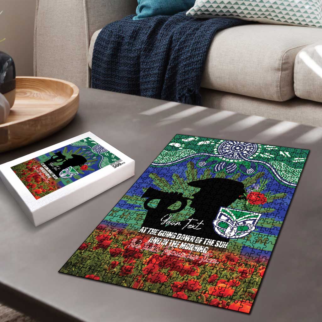 Personalised NZ Warriors Rugby ANZAC Day Puzzle Last Post Poppy We Will Remember Them