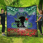 Personalised NZ Warriors Rugby ANZAC Day Quilt Last Post Poppy We Will Remember Them