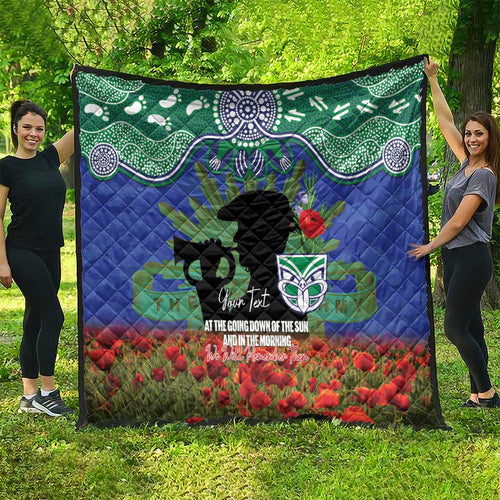 Personalised NZ Warriors Rugby ANZAC Day Quilt Last Post Poppy We Will Remember Them