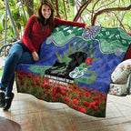 Personalised NZ Warriors Rugby ANZAC Day Quilt Last Post Poppy We Will Remember Them