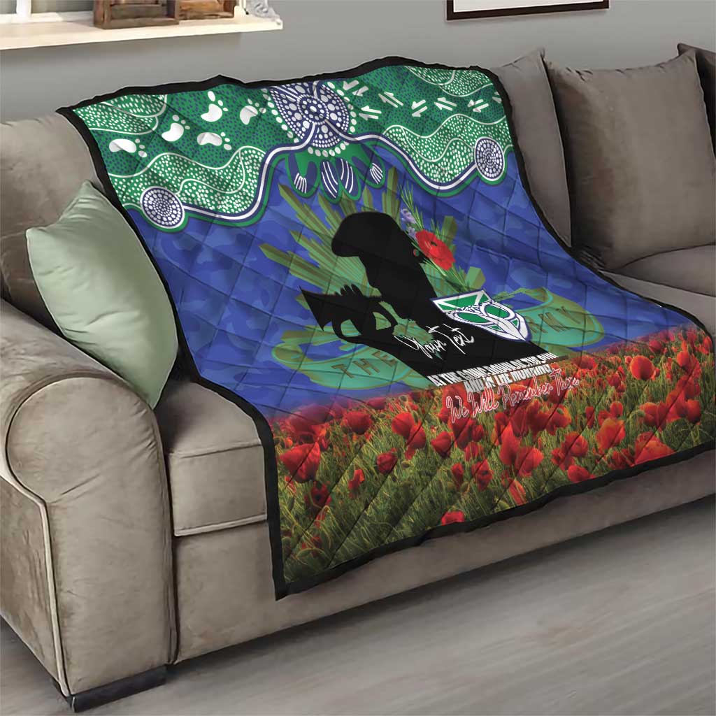 Personalised NZ Warriors Rugby ANZAC Day Quilt Last Post Poppy We Will Remember Them
