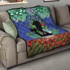 Personalised NZ Warriors Rugby ANZAC Day Quilt Last Post Poppy We Will Remember Them
