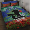 Personalised NZ Warriors Rugby ANZAC Day Quilt Bed Set Last Post Poppy We Will Remember Them