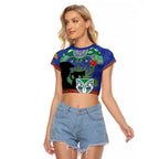 Personalised NZ Warriors Rugby ANZAC Day Raglan Cropped T Shirt Last Post Poppy We Will Remember Them