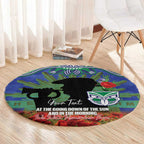 Personalised NZ Warriors Rugby ANZAC Day Round Carpet Last Post Poppy We Will Remember Them