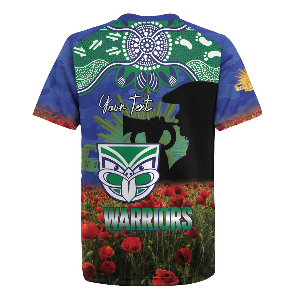 Personalised NZ Warriors Rugby ANZAC Day Rugby Jersey Last Post Poppy We Will Remember Them