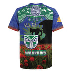 Personalised NZ Warriors Rugby ANZAC Day Rugby Jersey Last Post Poppy We Will Remember Them