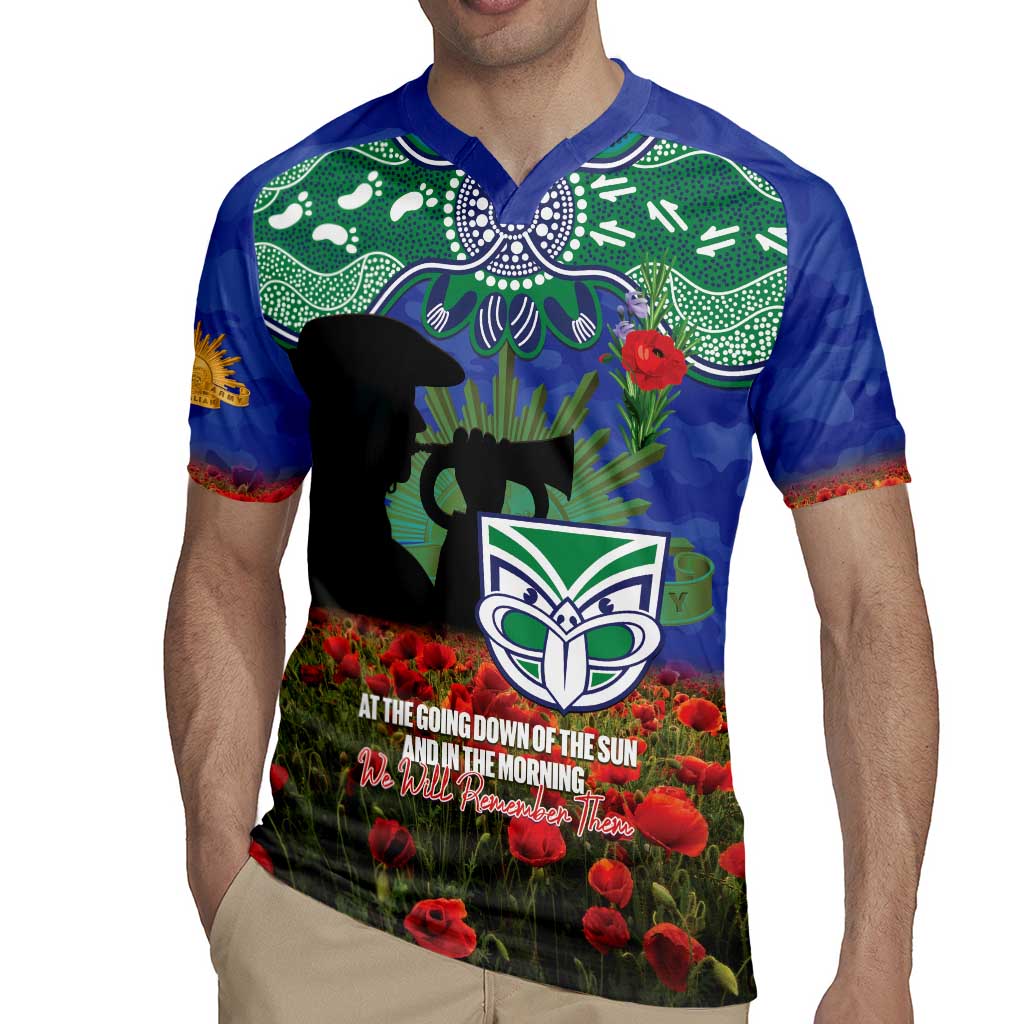 Personalised NZ Warriors Rugby ANZAC Day Rugby Jersey Last Post Poppy We Will Remember Them