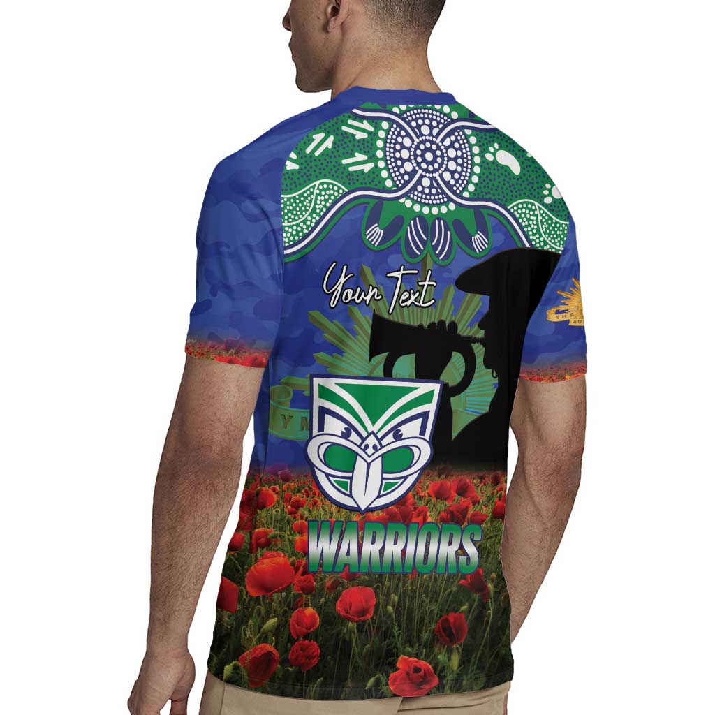 Personalised NZ Warriors Rugby ANZAC Day Rugby Jersey Last Post Poppy We Will Remember Them