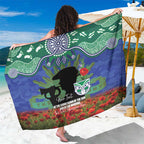 Personalised NZ Warriors Rugby ANZAC Day Sarong Last Post Poppy We Will Remember Them