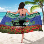 Personalised NZ Warriors Rugby ANZAC Day Sarong Last Post Poppy We Will Remember Them