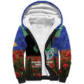 Personalised NZ Warriors Rugby ANZAC Day Sherpa Hoodie Last Post Poppy We Will Remember Them