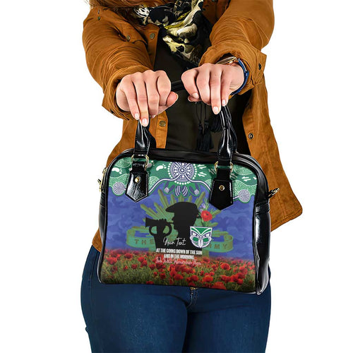 Personalised NZ Warriors Rugby ANZAC Day Shoulder Handbag Last Post Poppy We Will Remember Them