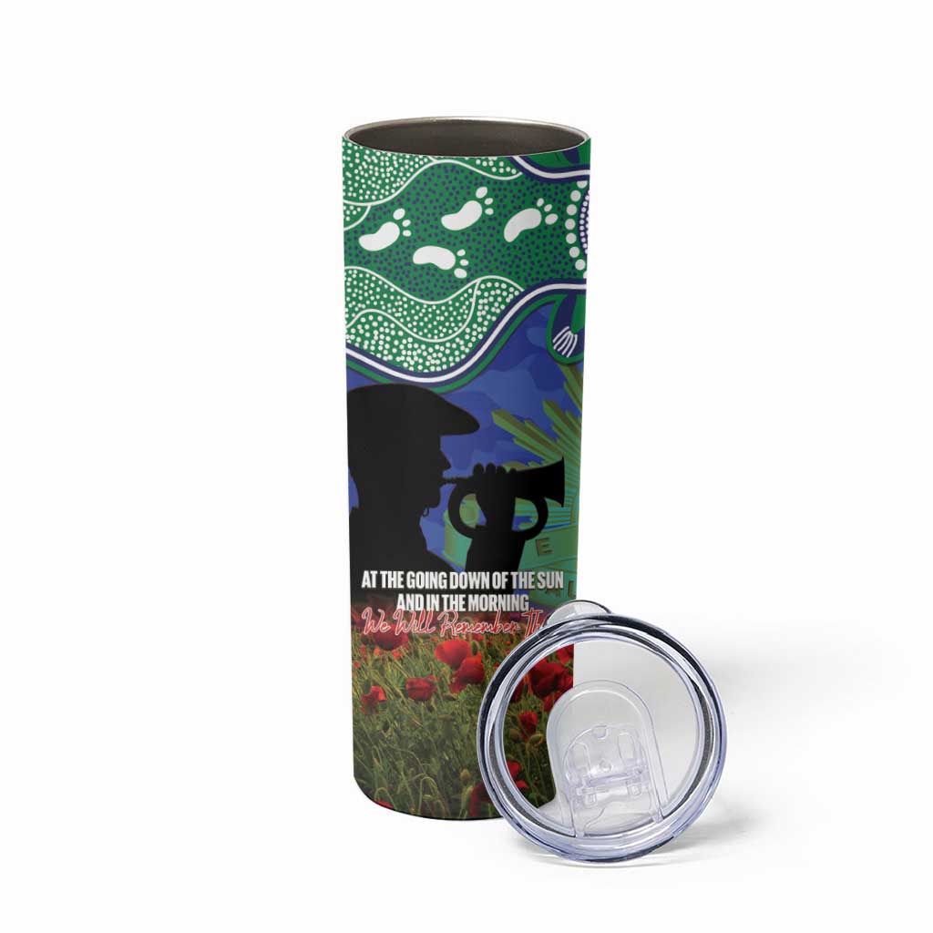 Personalised NZ Warriors Rugby ANZAC Day Skinny Tumbler Last Post Poppy We Will Remember Them