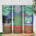 Personalised NZ Warriors Rugby ANZAC Day Skinny Tumbler Last Post Poppy We Will Remember Them