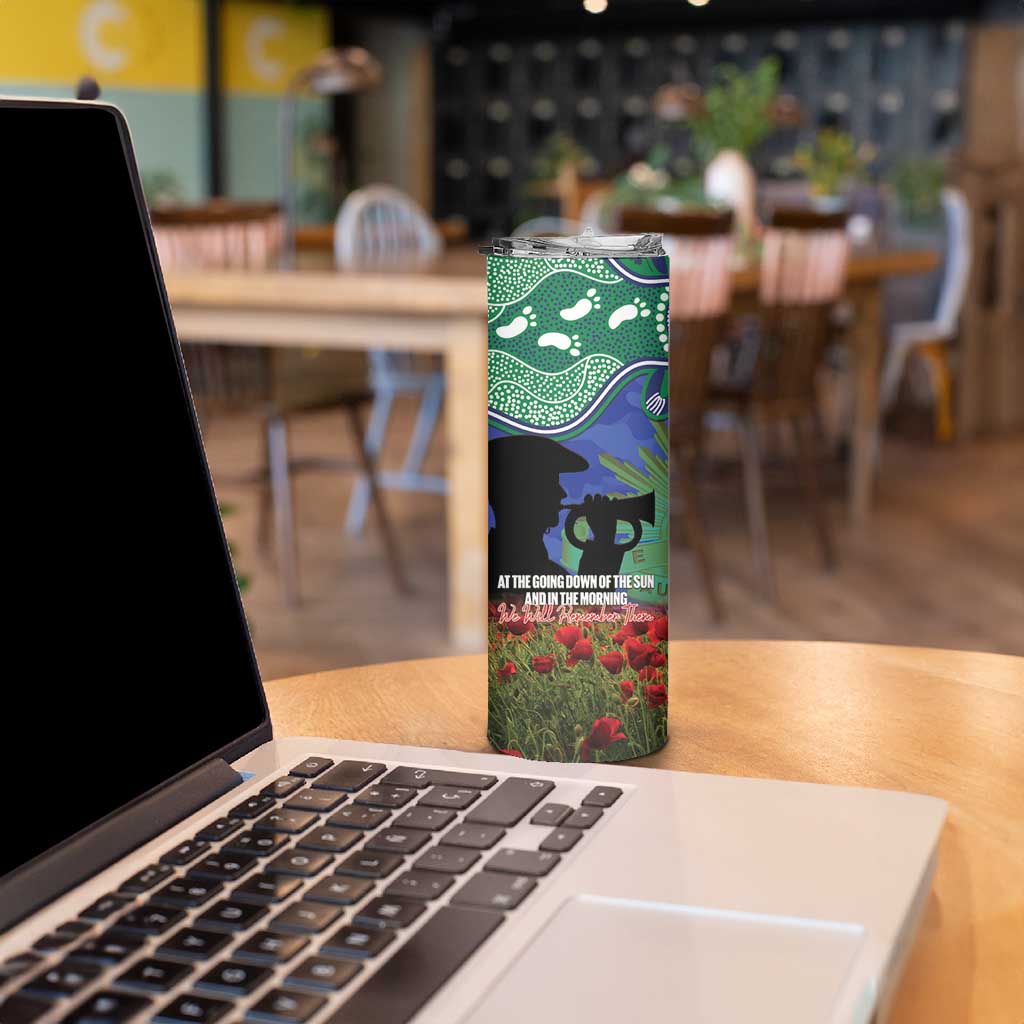 Personalised NZ Warriors Rugby ANZAC Day Skinny Tumbler Last Post Poppy We Will Remember Them