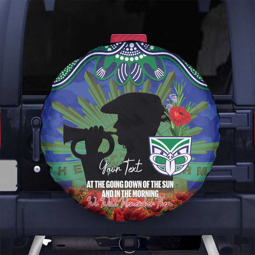 Personalised NZ Warriors Rugby ANZAC Day Spare Tire Cover Last Post Poppy We Will Remember Them