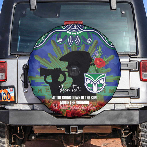 Personalised NZ Warriors Rugby ANZAC Day Spare Tire Cover Last Post Poppy We Will Remember Them