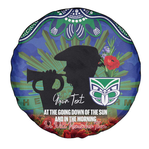 Personalised NZ Warriors Rugby ANZAC Day Spare Tire Cover Last Post Poppy We Will Remember Them