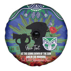 Personalised NZ Warriors Rugby ANZAC Day Spare Tire Cover Last Post Poppy We Will Remember Them
