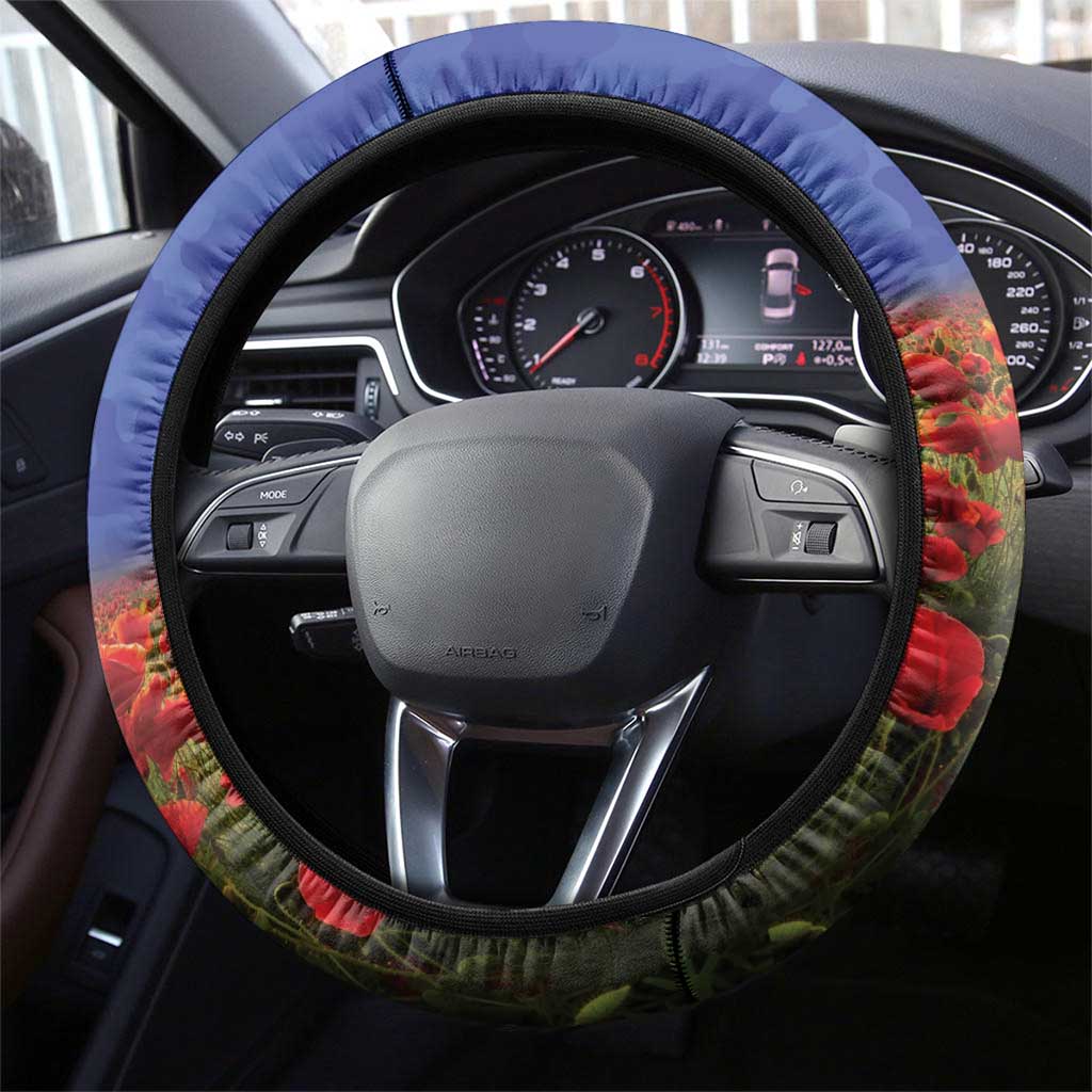 NZ Warriors Rugby ANZAC Day Steering Wheel Cover Last Post Poppy We Will Remember Them