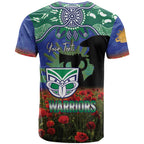 Personalised NZ Warriors Rugby ANZAC Day T Shirt Last Post Poppy We Will Remember Them