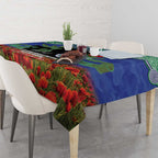 Personalised NZ Warriors Rugby ANZAC Day Tablecloth Last Post Poppy We Will Remember Them