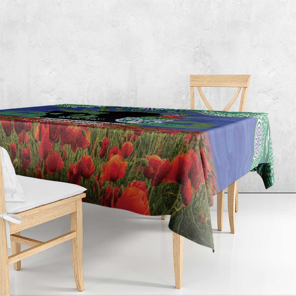 Personalised NZ Warriors Rugby ANZAC Day Tablecloth Last Post Poppy We Will Remember Them