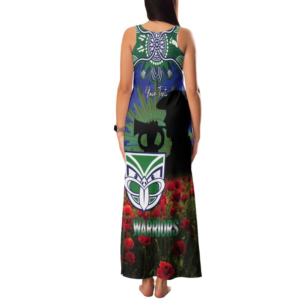 Personalised NZ Warriors Rugby ANZAC Day Tank Maxi Dress Last Post Poppy We Will Remember Them