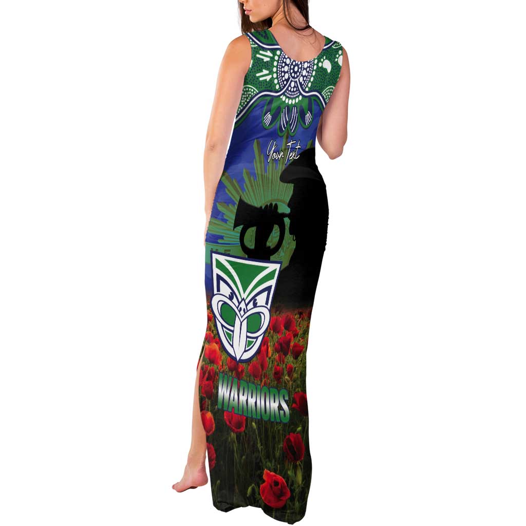 Personalised NZ Warriors Rugby ANZAC Day Tank Maxi Dress Last Post Poppy We Will Remember Them