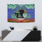 Personalised NZ Warriors Rugby ANZAC Day Tapestry Last Post Poppy We Will Remember Them