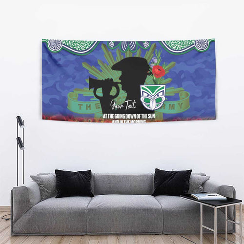 Personalised NZ Warriors Rugby ANZAC Day Tapestry Last Post Poppy We Will Remember Them
