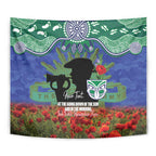 Personalised NZ Warriors Rugby ANZAC Day Tapestry Last Post Poppy We Will Remember Them