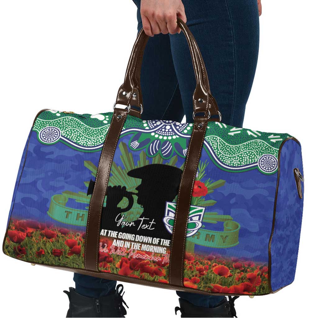 Personalised NZ Warriors Rugby ANZAC Day Travel Bag Last Post Poppy We Will Remember Them