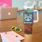 Personalised NZ Warriors Rugby ANZAC Day Tumbler With Handle Last Post Poppy We Will Remember Them