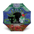 Personalised NZ Warriors Rugby ANZAC Day Umbrella Last Post Poppy We Will Remember Them