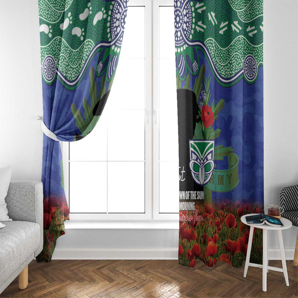 Personalised NZ Warriors Rugby ANZAC Day Window Curtain Last Post Poppy We Will Remember Them
